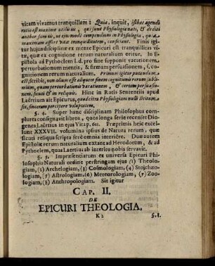 Cap. II. De Epicuri Theologia.