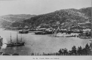 Puerto Corral : Der Hafen Valdivia (Puerto Corral) von einer Anhöhe aus gesehen