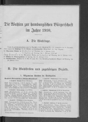 A. Die Wahltage.