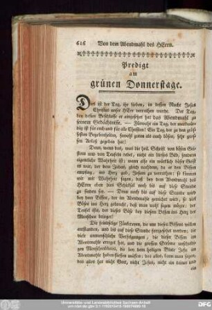 Predigt am grünen Donnerstage.