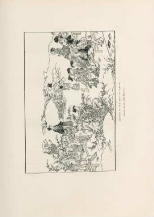Réunion de Thé dans un jardin. (Gravure tirée du "Yédo Meisho".)