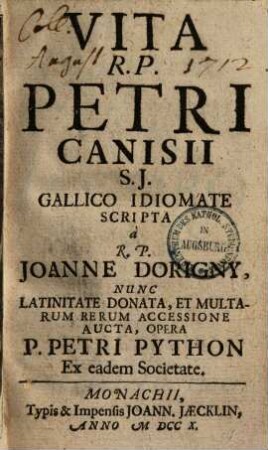 Vita Petri Canisii