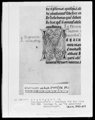 Chorbuch für die Prim — Initiale M, Folio 89verso