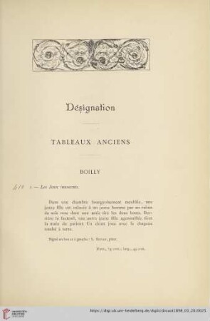 Tableaux Anciens (Nr. 1 - 6)