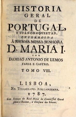 Historia Geral De Portugal, E Suas Conquistas, 8