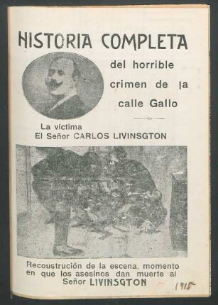 [Dibujo] Reconstrucción de la escena, momento en que los asesinos dan muerte al señor Livingston
