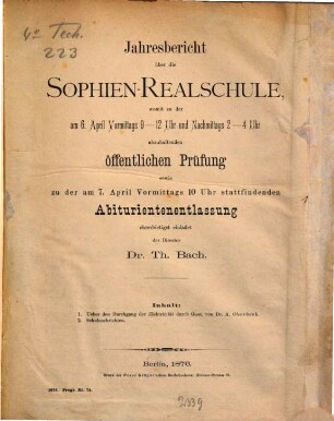 Jahresbericht der Sophien-Realschule : für das Schuljahr .... 1875/76