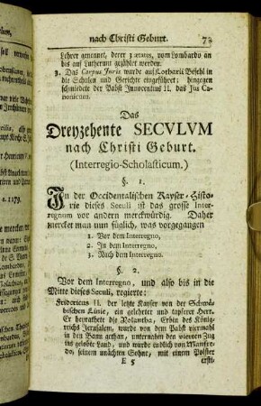 Das Dreyzehente Seculum nach Christi Geburt. (Interregio-Scholasticum.) - Das Vierzehente Seculum nach Christi Geburt. (Electorali-Wiclesianum.)