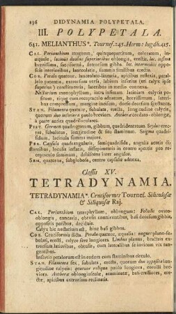 Classis XV. Tetradynamia.
