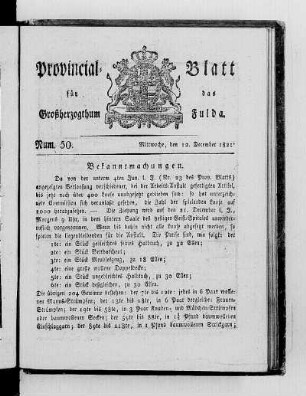 Num. 50, Ausgabe vom 12. Dezember 1821