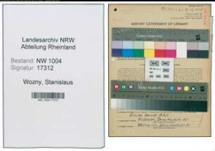 Entnazifizierung Stanislaus Wozny , geb. 07.05.1891 (Kaufm.Angestellter)