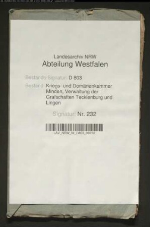 Mühlenregister von der Hölzernen Windmühle zu Lienen pro 1802-1808