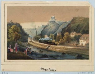 Der Plauensche Grund mit der Begerburg und der Eisenbahn nach Südwesten