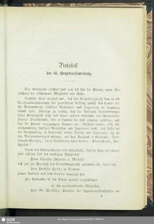 Protokoll der 66. Hauptversammlung