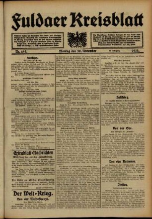 Ausgabe vom Montag, den 30. November 1914.
