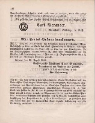 84. Ministerial-Bekanntmachung, den Wechsel in der Haupt-Agentur der Kölnischen Unfall-Versicherungs-Aktien-Gesellschaft betreffend