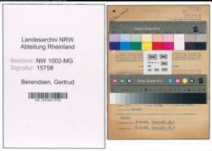 Entnazifizierung Gertrud Berendsen , geb. 26.10.1897 ()