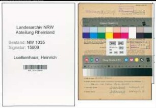 Entnazifizierung Heinrich Luetkenhaus , geb. 11.09.1884 (Loeschmeister)