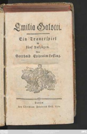 Emilia Galotti : Ein Trauerspiel in fünf Aufzügen
