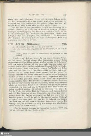 949. 1772, Juli 20. Wittenberg