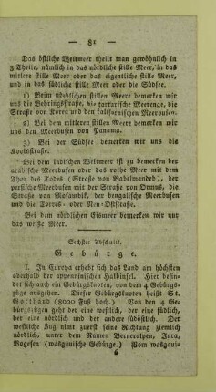 Sechster Abschnitt. Gebürge