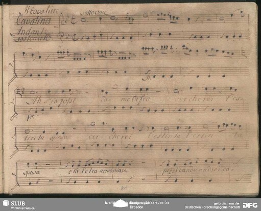Cavatina: "Ah s'io fossi come Orfeo" in Bb-Dur