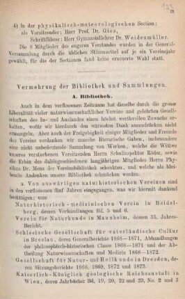 Vermehrung der Bibliothek und Sammlungen.