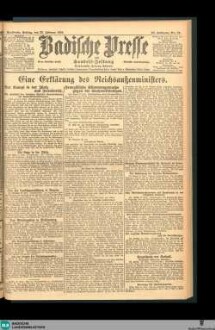 Badische Presse : Generalanzeiger der Residenz Karlsruhe und des Großherzogtums Baden