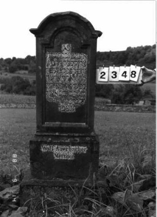 Grabstein 2348 (Index: 100097529) Maße HxBxT: 153x45x22 cm: Grabstein 2348