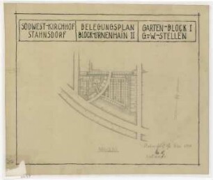 Belegungspläne Urnenhain II (Originale) Südwestkrichhof Stahnsdorf - Gartenblock I Garten-und Wahlstellen