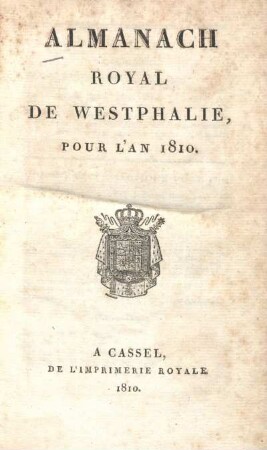 1810: Almanach royal de Westphalie
