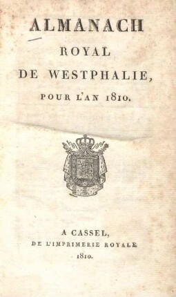 1810: Almanach royal de Westphalie