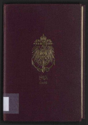 Rangliste des aktiven Dienststandes der Kaiserlich Deutschen Marine. - Herbst 1913;Nach dem Stande vom 15. November 1913.