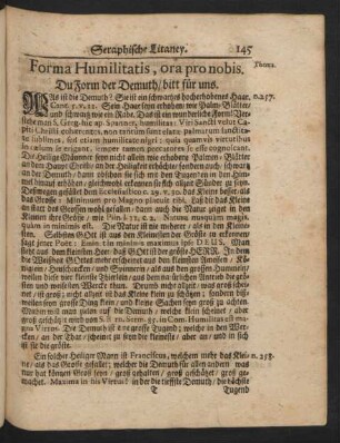 Forma Humilitatis, ora pro nobis. Du Form der Demuth / bitt für uns.