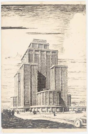 Hochhaus am Bahnhof Friedrichstraße, Berlin: Perspektivische Ansicht