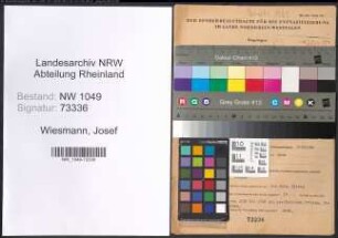 Entnazifizierung Josef Wiesmann , geb. 12.04.1908 (Polizeibeamter)