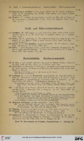 Bucheinbände. Bücherornamentik (Nr. 121 - 136)
