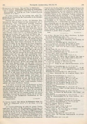 475 [Rezension] Rengstorf, Karl Heinrich, Mann und Frau im Urchristentum