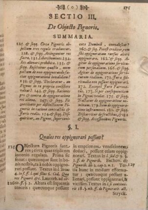 Sectio III. De Objecto Pignoris.