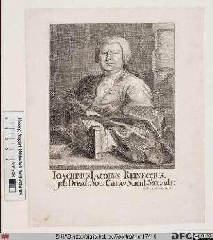 Bildnis Joachim Jacob Reineccius (eig. Reinecke)