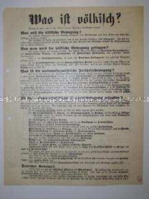 Propagandaflugblatt der Vereinigten Völkischen Liste zur Reichstagswahl 1924