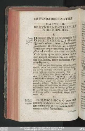 Caput III. De Fundamentis Stili Philosophicis.