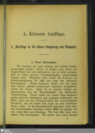 A. Kleinere Ausflüge