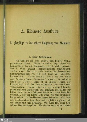 A. Kleinere Ausflüge