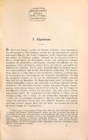 Allgemeine und chemische Geologie, 2. Petrographie. Bildung, Zusammensetzung und Veränderung der Gesteine