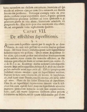 Caput VII. De effectibus superstitionis.