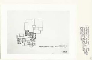 Schauspielschule und Theater (Diplomarbeit bei Bernhard Hermkes): Schauspielschule, Grundriss 3. Obergeschoss + 9.30 und Dachlandschaft + 12.60