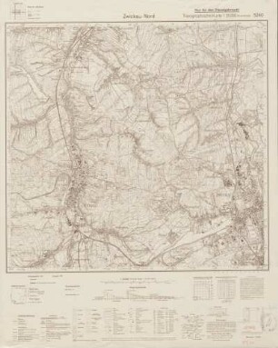 5240 Zwickau Nord, Topographische Karte 1:25000 (4cm - Karte)