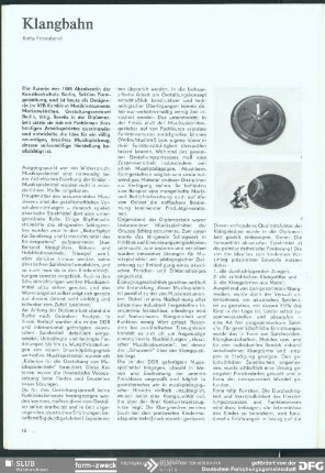 Klangbahn : Freizeit + Gestaltung