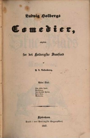 Ludvig Holbergs comedier, 2